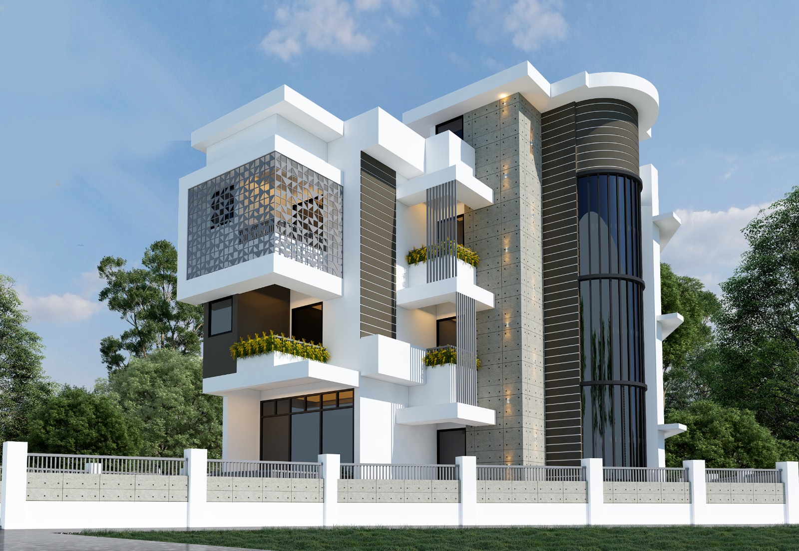 New Building Structure Construction Work at Palachuvadu Junction, Kakkanad